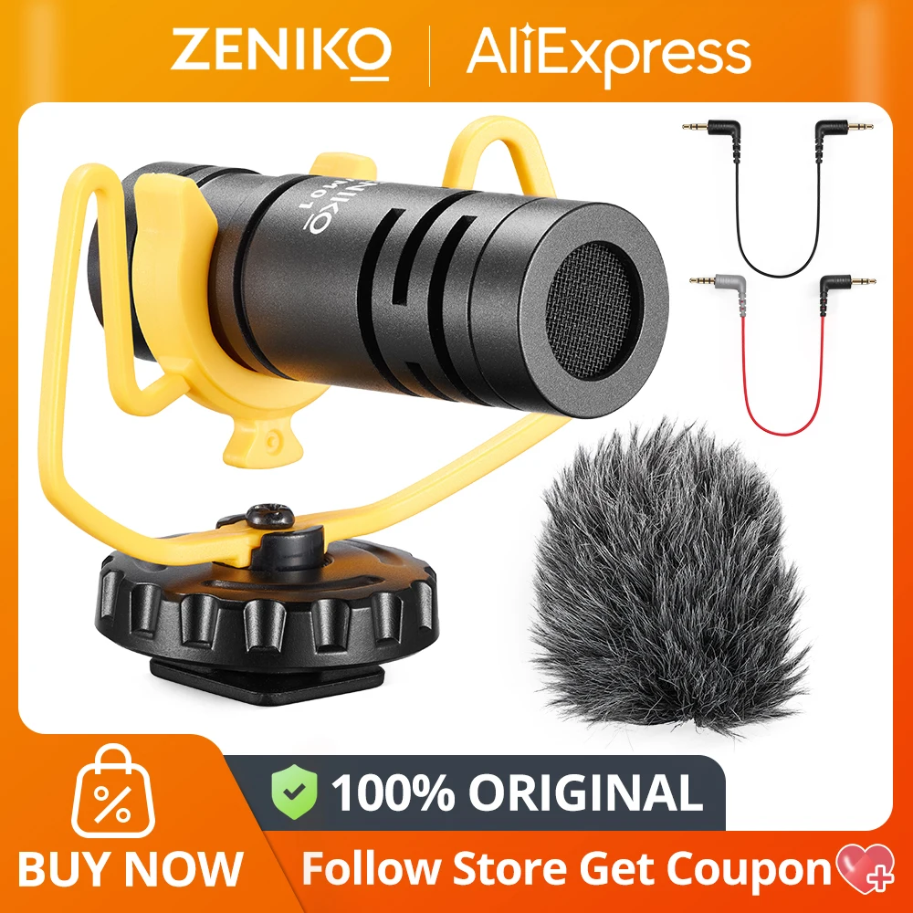 ZENIKO VM01 Compact Directional Professional Lightweight Shotgun Video Microphone for Shock Mount Windscreen Deadcat Camera