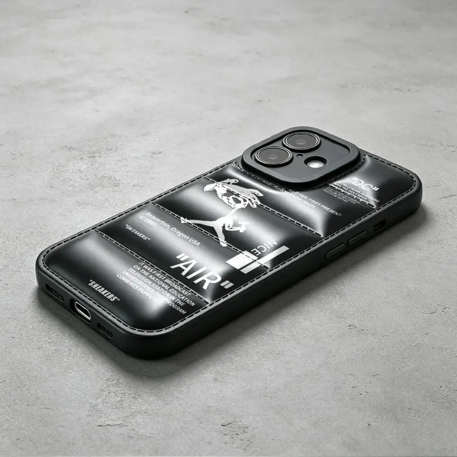 Trendige Street-Sneaker-Hülle für iPhone 17 16 Pro Max Air 16e 14 12 11 13 15 Plus Daunenjacken-Handyhülle