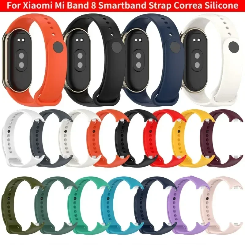 Silicone Strap for Xiaomi Mi Band 9 8 Strap NFC Sport Rubber Bracelet Wristband pulseira correa Xiaomi Smart Band 8 Accessories