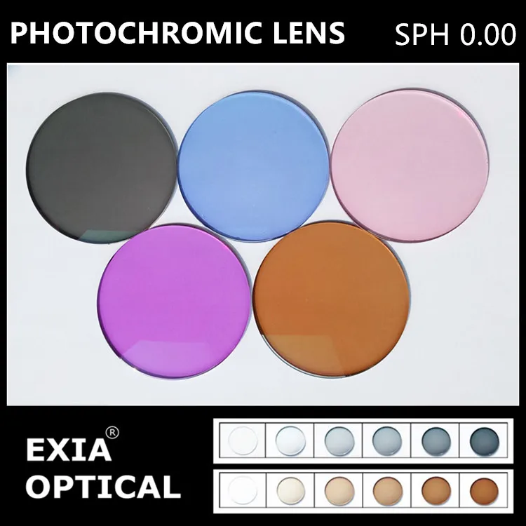 1.56/1.61 Photochromic Lens Transparent to Grey / Blue / Pink / Purple / Brown HMC SPH 0.00 Plano without Prescription