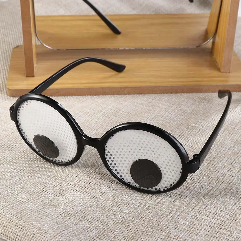 Novelty Funny Rotatable Eyeball Glasses Prank Trick Visible Eyeball Eyeglasses Eyewear Creative Party Glasses Children