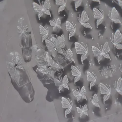 1PCS Sparkling Butterfly Nail Stickers Kavay Aurora Butterfly Nail Art Charm Decorative Stickers Self repairing Nail Glue Slider