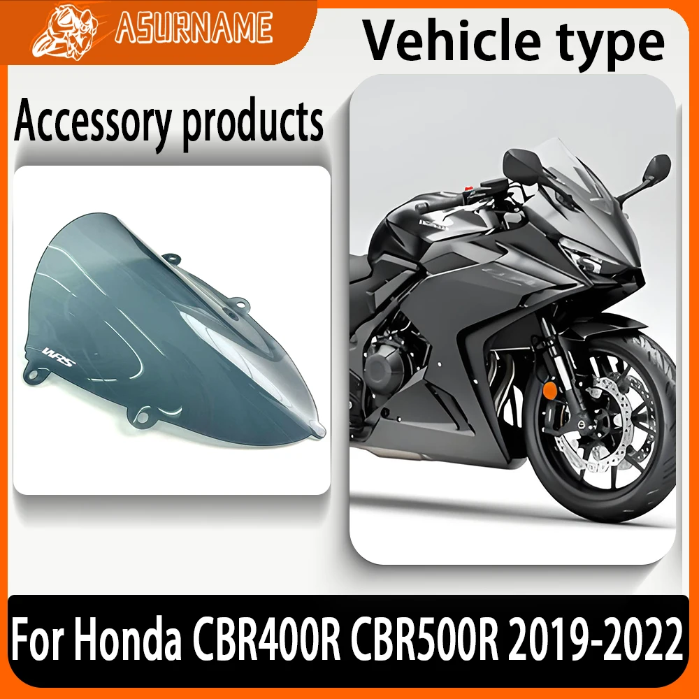 

For Honda CBR400R CBR 400R CBR500R CBR 500R 2019-2022 Windshield Windscreens Wind Deflectors Visor Glass Gray