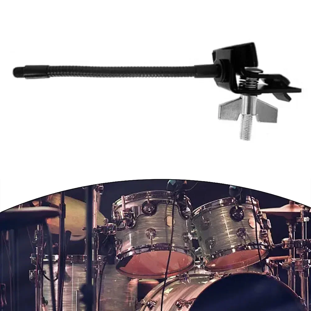 

Drum Rim Microphone Clamp Flexible Adjustment: Extended Gooseneck Base Mic Clip Holder With Tension Rod For Drum Mic Accessories