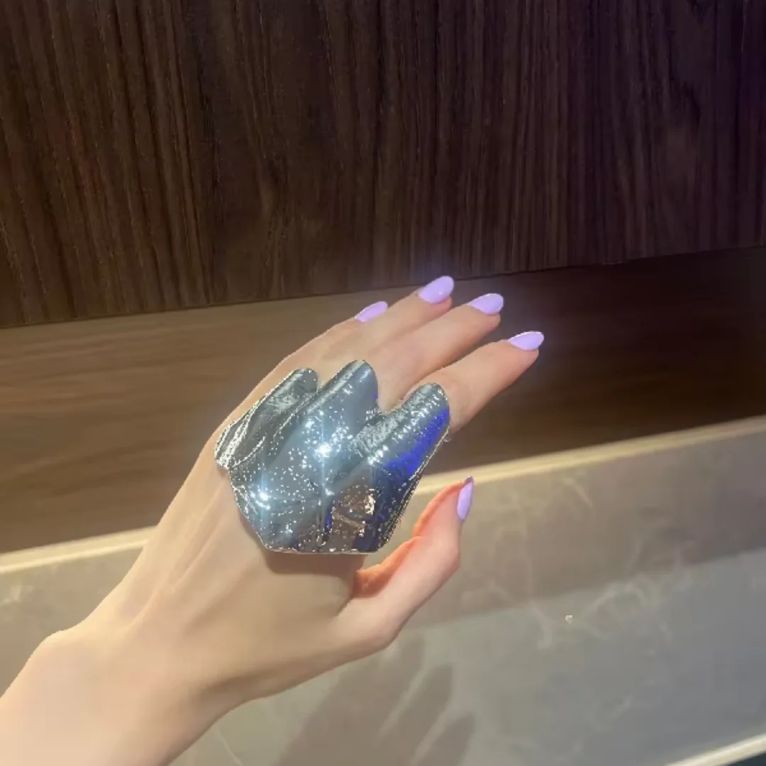 

Cold Luxury Irregular Wrinkled Knuckle Ring Art Texture Simple Geometric Stylish Daily Wear Women Accessory Band