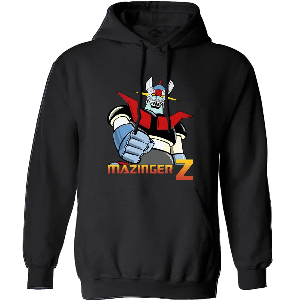 Japanese Mazinger Z Shirt Mens Cool Wear Fashion Hoodies Tops Cartoon Men Clothing Graphic Hoodied  Anime Clothes Long Sleeve
