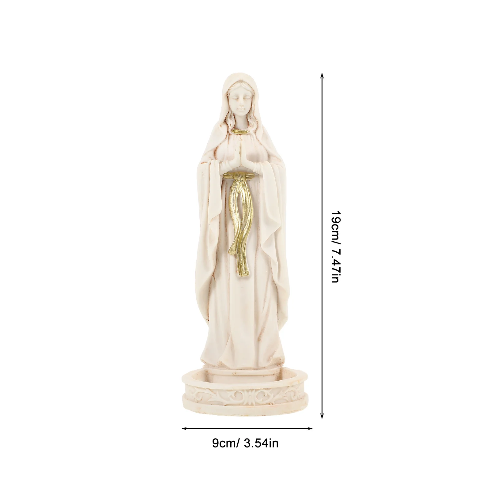 

Virgin Mary Statue Resin Religious Decor Exquisite Detail Artistic Home Elegance Easy Maintain Entrance Hall Living Room