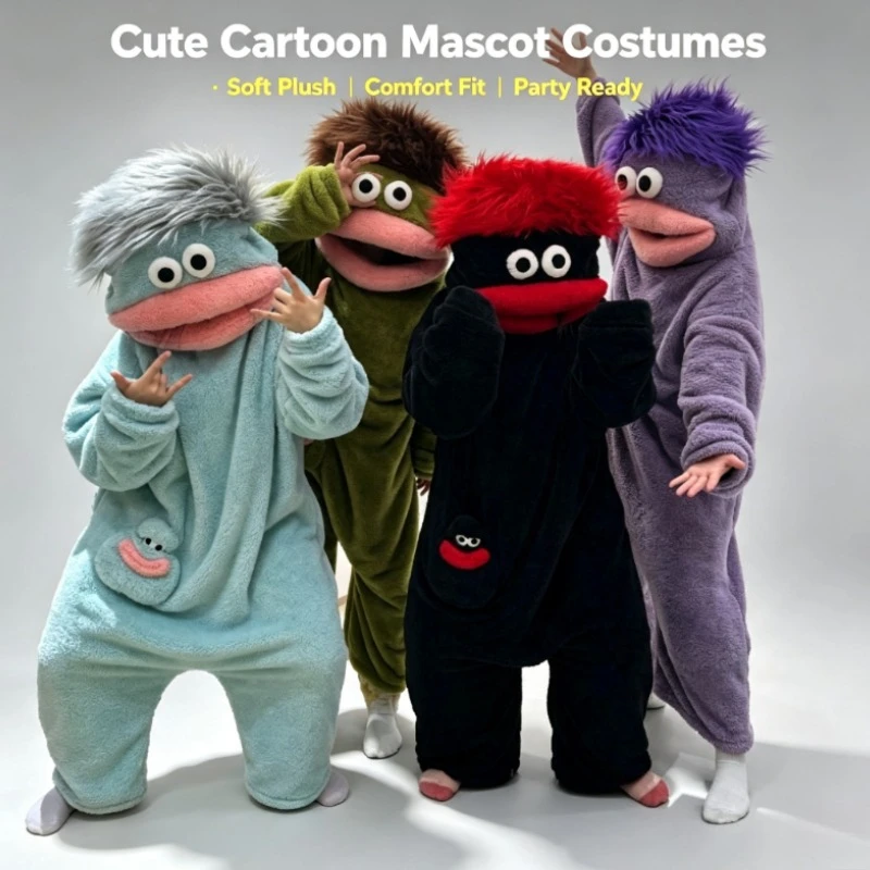 2026 New Cute Funny Big Mouth Monster Onesie Pajamas Thickened Coral Fleece Homewear For Couples Men Women Autumn Winter