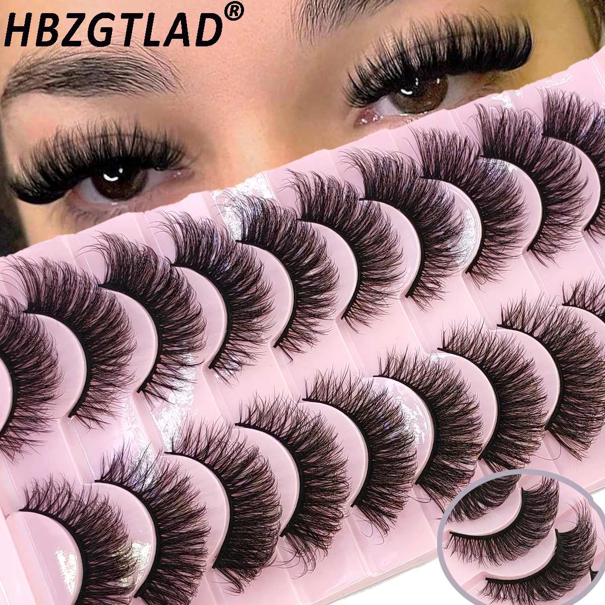 10 Pairs Natural Messy Eyelashes Faux Mink Eyelashes Long Lasting Fluffy Mink Lashes Dramatic Volume lashes Extension Thick Long