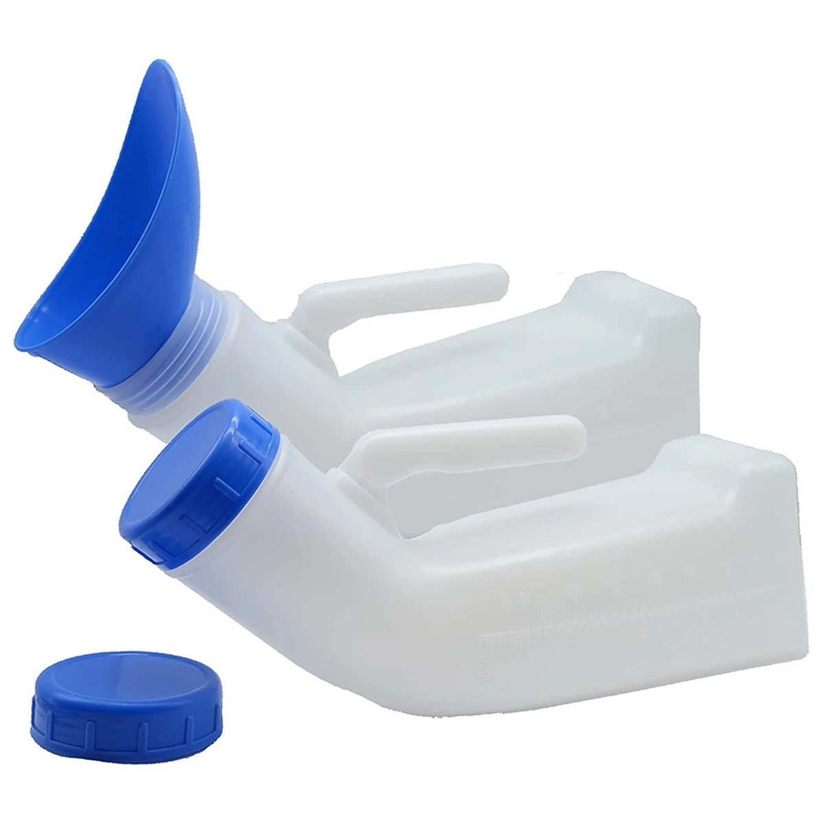 

A88M 2 Packs Unisex Spill Proof Urinal for Men and Women with Screw Lid Urinal Funnel for Travel Outdoor