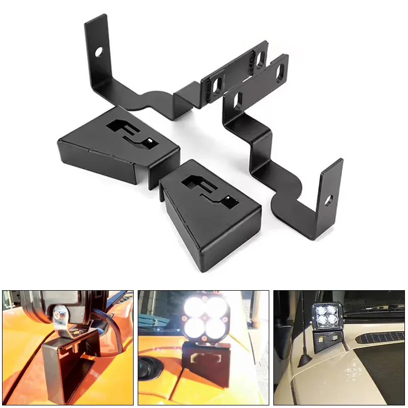 Pillar Light Mounting Bracket Car Front Cowl Work Lamp Holder Light Hood Spotlight Bracket For Toyota Fj Cruiser 2007-2016