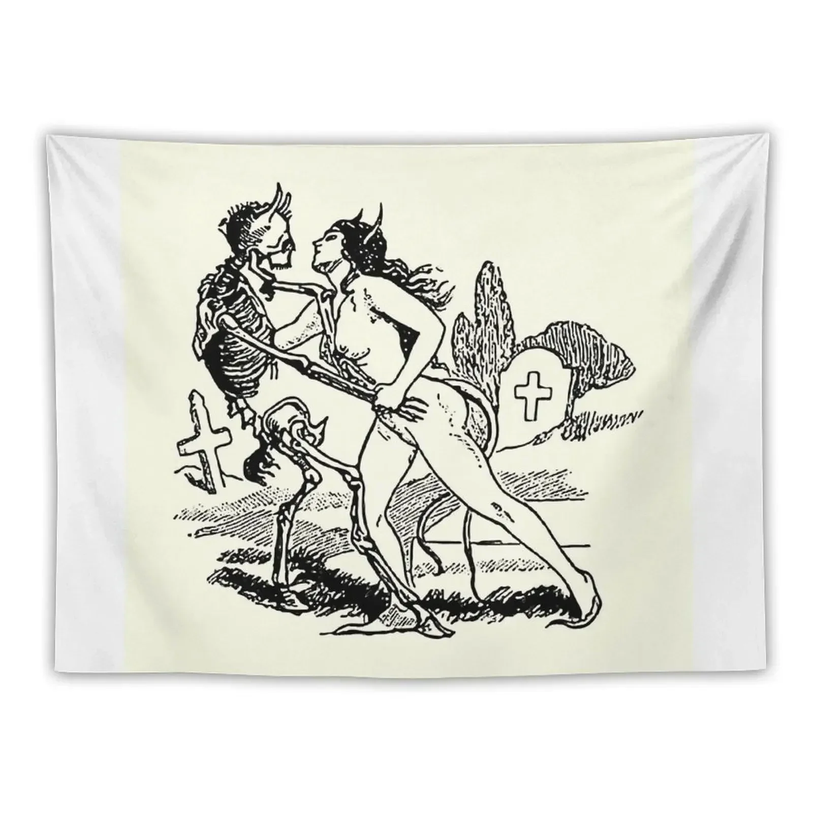 Demons seduction - black print Tapestry House Decor Decorative Wall Room Decoration Accessories Tapestry