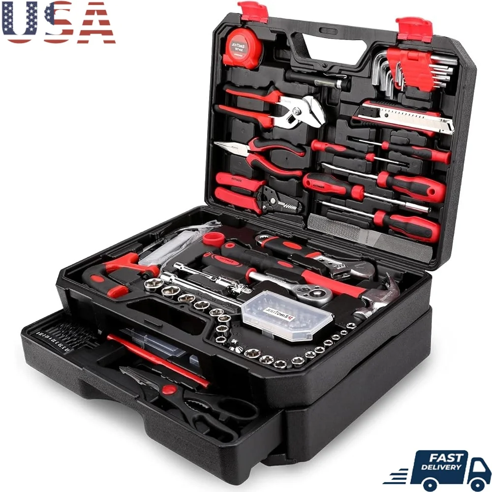 

325 Piece Home Repair Tool Kit with Toolbox and Drawer General Household Auto Repair Tools Set Durable Storage Case