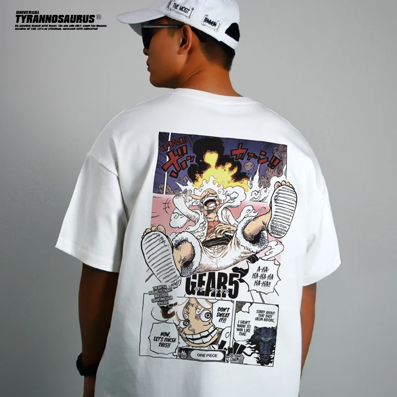 Пара персонажей футболок с короткими рукавами из японского аниме Луффи Ники пятый кусок сотрудничества