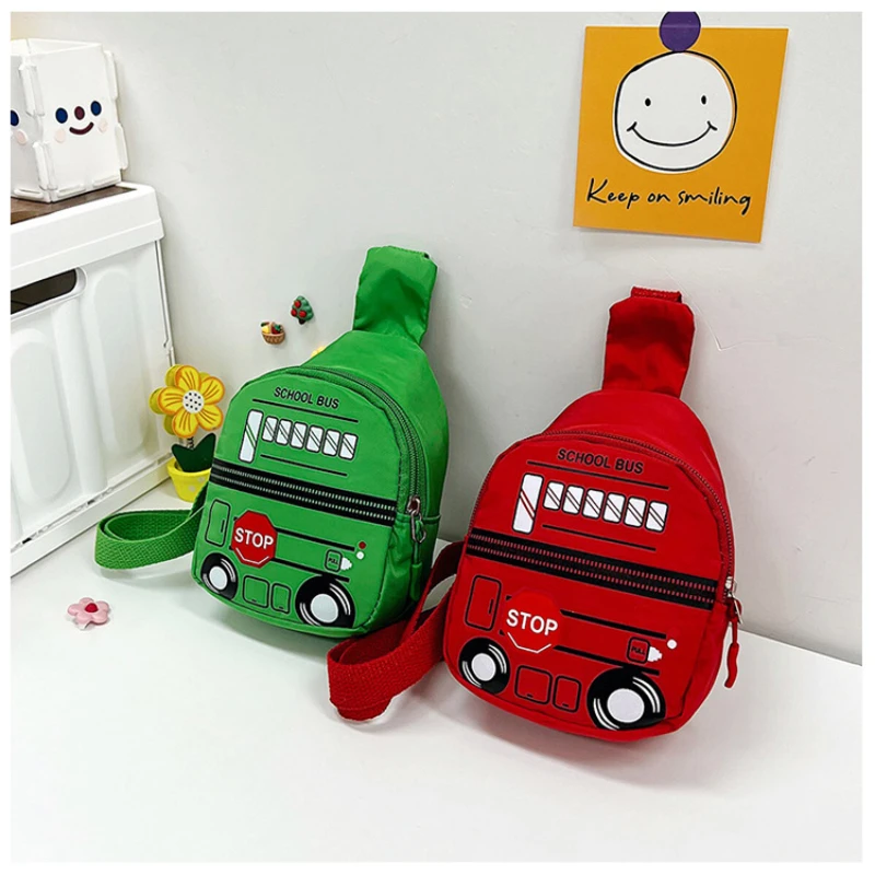 Bolso de pecho de coche de dibujos animados para niños, bolso cruzado para niños, mochila de cintura para monedas, Cartera de viaje, bolso para teléfono móvil