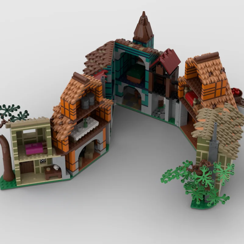 MOC Średniowieczny Mały Dom - Zabawka do składania z małych elementów - odpowiednia dla wszystkich entuzjastów do samodzielnego montażu. Kreatywny holi