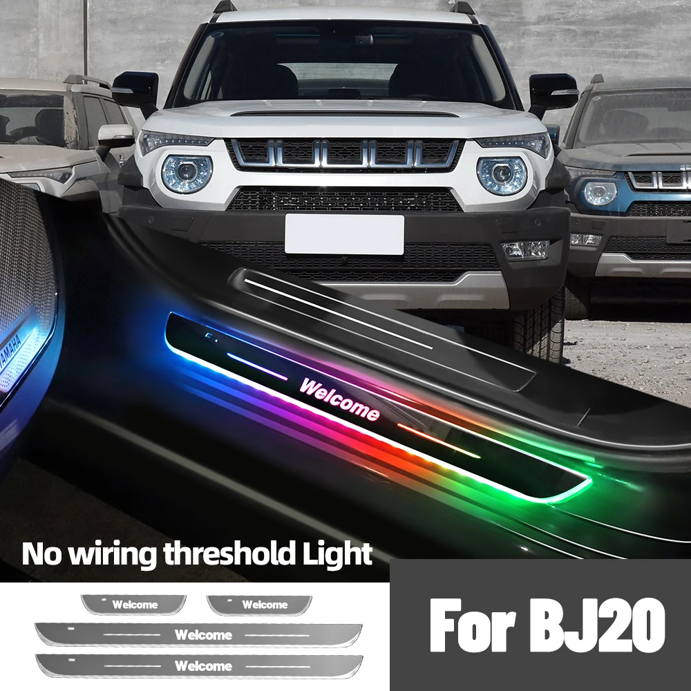 

For BAIC BJ20 2016-2022 2018 2019 2020 2021 Car Door Sill Light Customized Logo LED Welcome Threshold Pedal Lamp Accessories