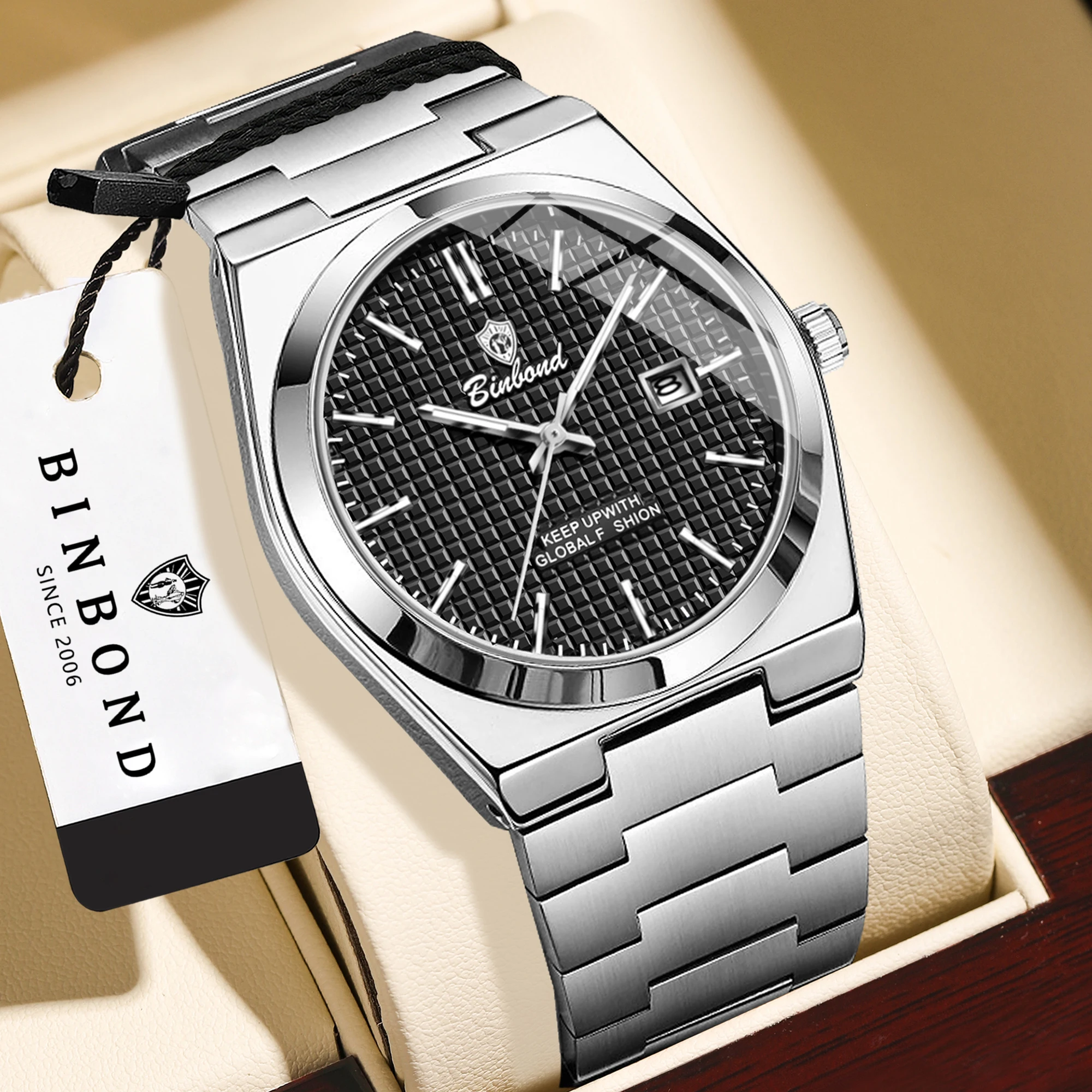 BINBOND Echte Präzise Quarz-Armbanduhren für Herren Luxus Casual Reloj …