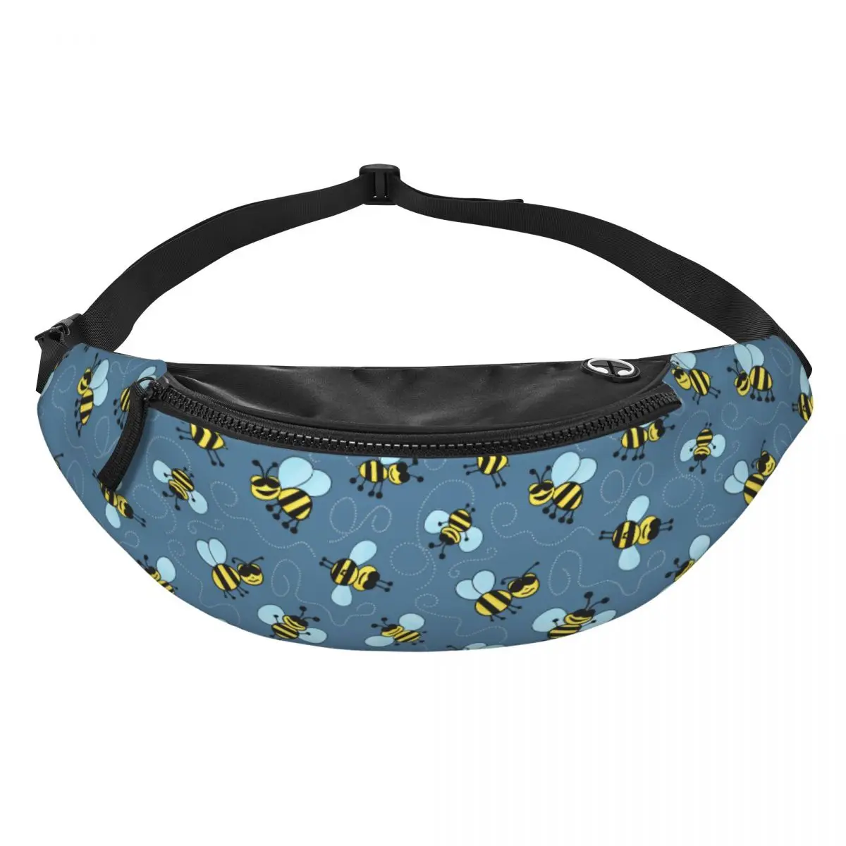 Custom Cartoon Bees Fanny Pack Women Men Crossbody Waist Bag for Running Phone Money Pouch