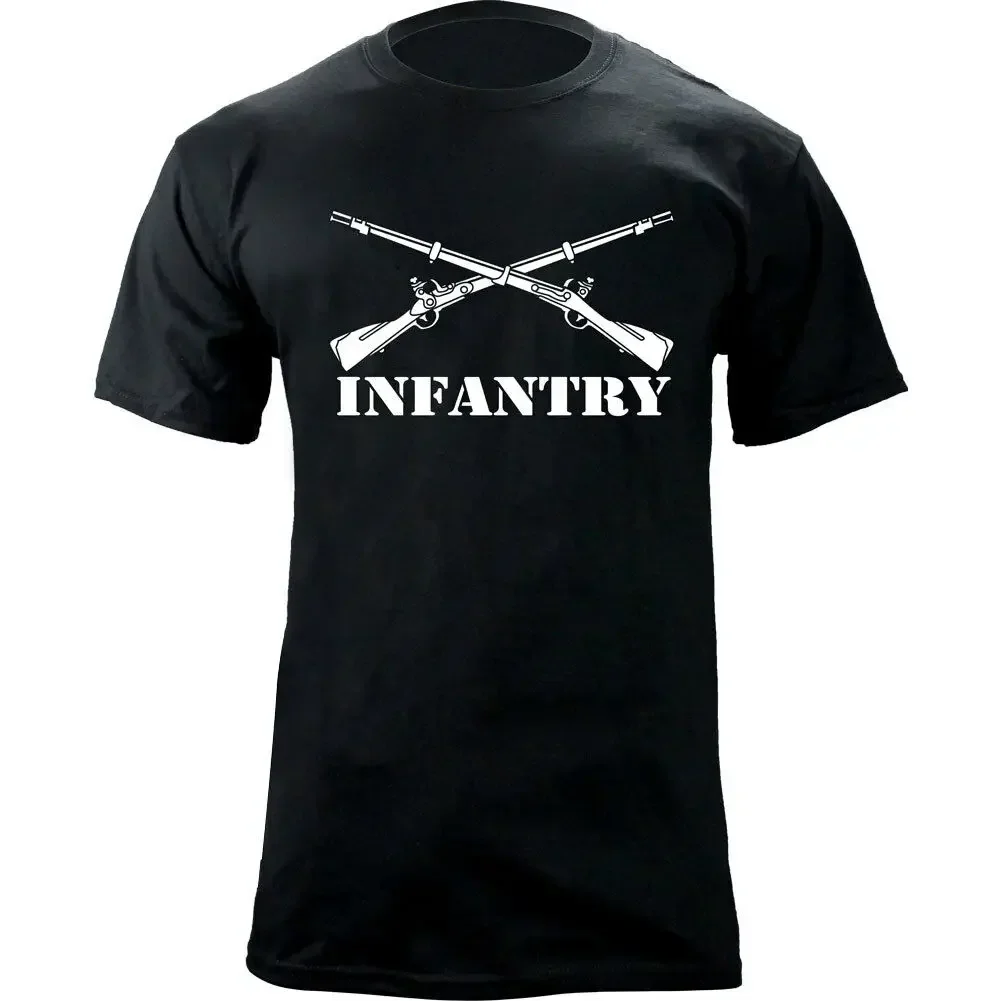 

US Army Infantry Unit Crossed Gun Symbol Veteran T-Shirt 100% Cotton O-Neck Summer Short Sleeve Casual Mens T-shirt Size S-3XL