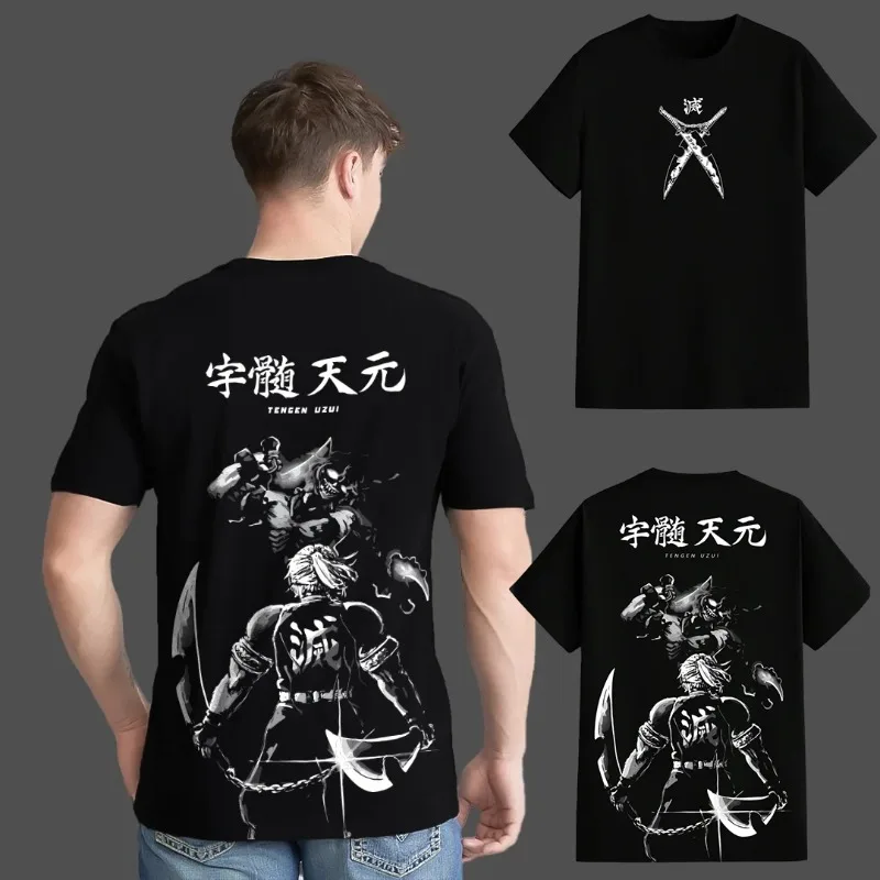 

Summer Men's Women’s T-shirts Japanese Anime Demon Slayer Uzui Tengen Graphic Clothing Harajuku Y2K Oversized Cotton Causalwear