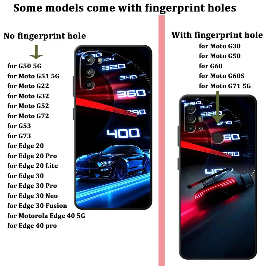 Case for Motorola Moto Edge 20 Pro 30 Lite G32 G60s G22 Edge40 G53 G30 G71 G50 G51 G73 G52 Phone Cover Cool Car Speedometer view 3