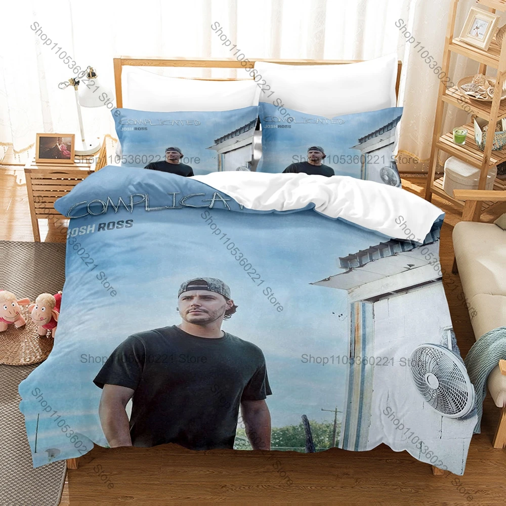 Josh Ross Bedding Set Duvet Cover + 2 Pillowcases Modern Country Rock Later Tonight Album Western Retro Bedroom Decor