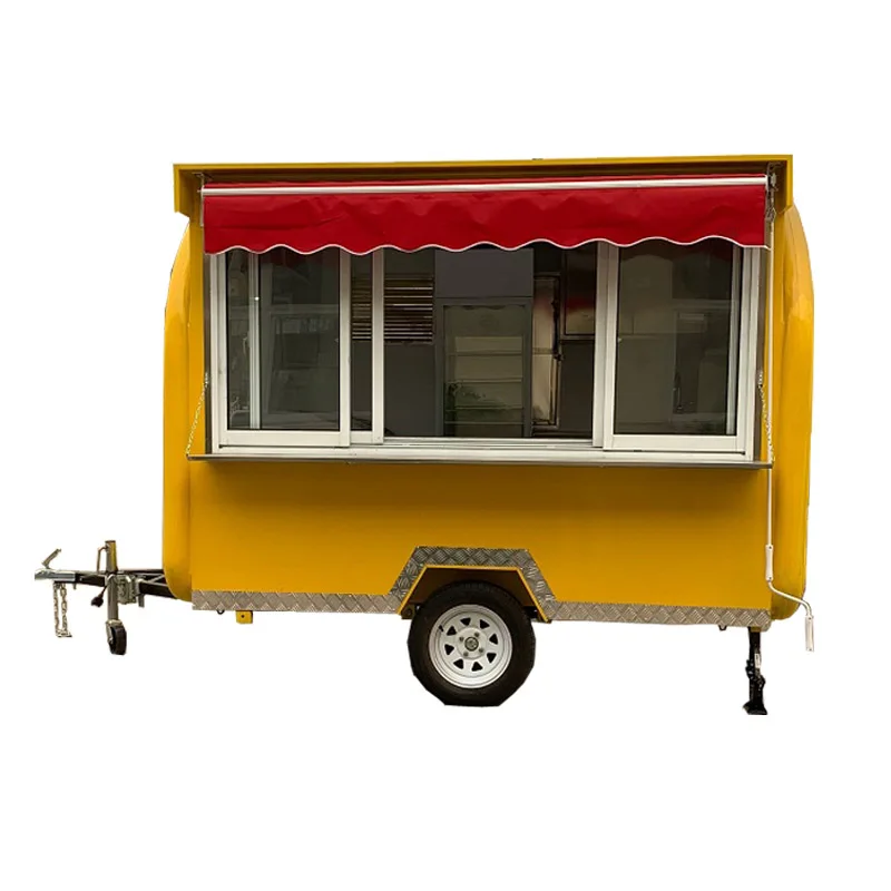 

280HW Mobile Food Trailer Ice Cream Coffee Cart Food Truck Snack Vending Kisko for Sale Customizeable