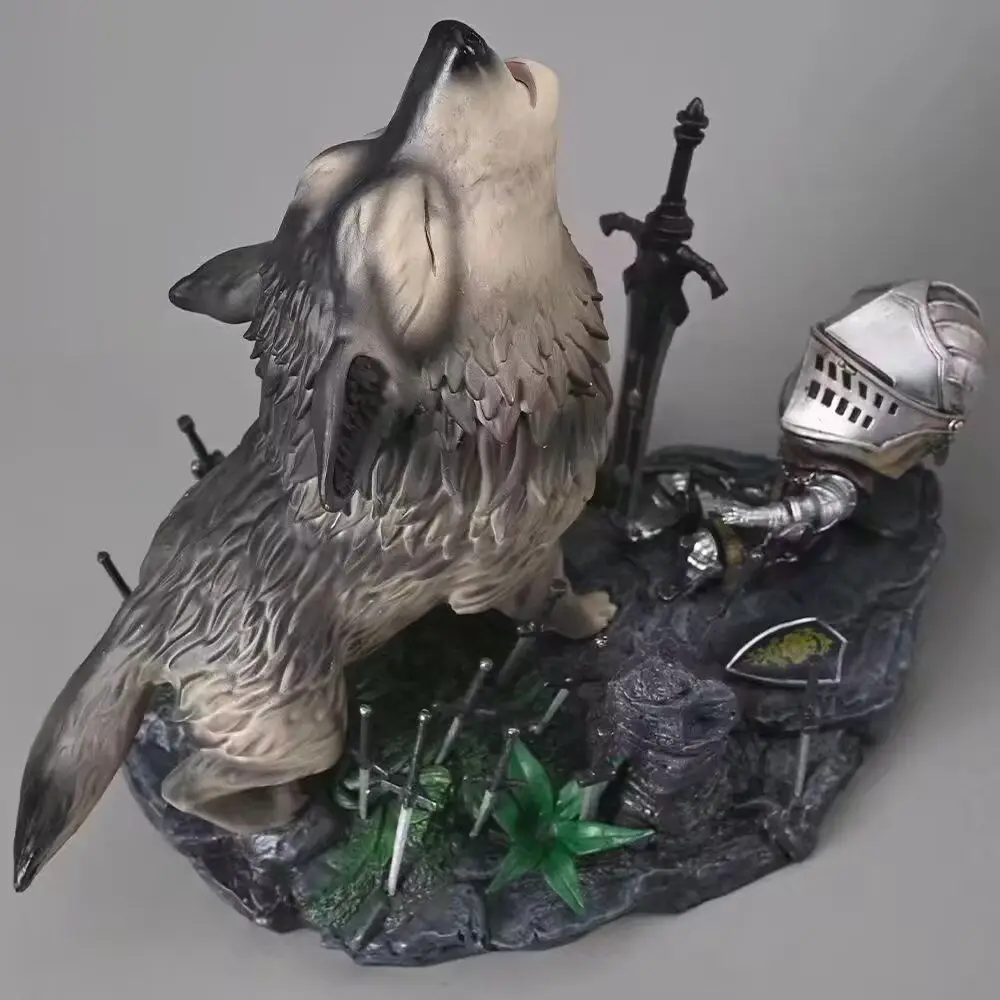 Dark Souls the Great Gray Wolf Sif Figural 21 سم نموذج دمية عرض لعبة ديكور
