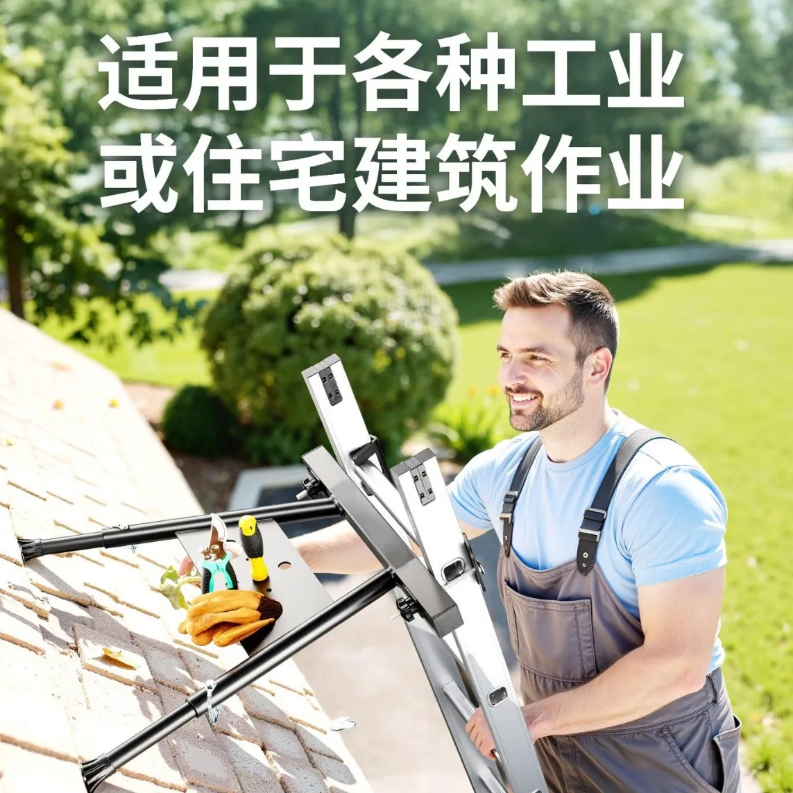 Adjustable Aviation Aluminum Stabilizer Support Leg Safe Bracket For A-frame Ladder Roof Renovation Daily Maintenance Accessory