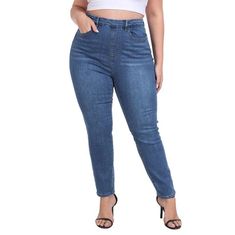 

Stretchy Skinny Jeans Women's Elastic Denim Pants Slimming Cross-Border High Waist Flattering Spring 2026 Fashion Trend