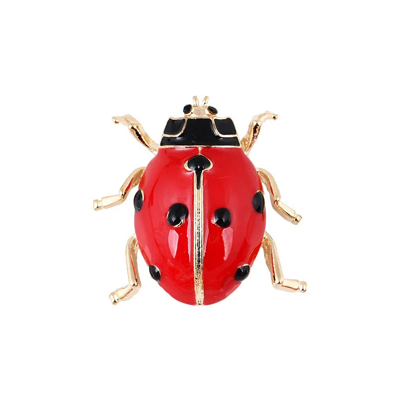 fashion enamel ladybug brooch cute insect pins badge accessory for women