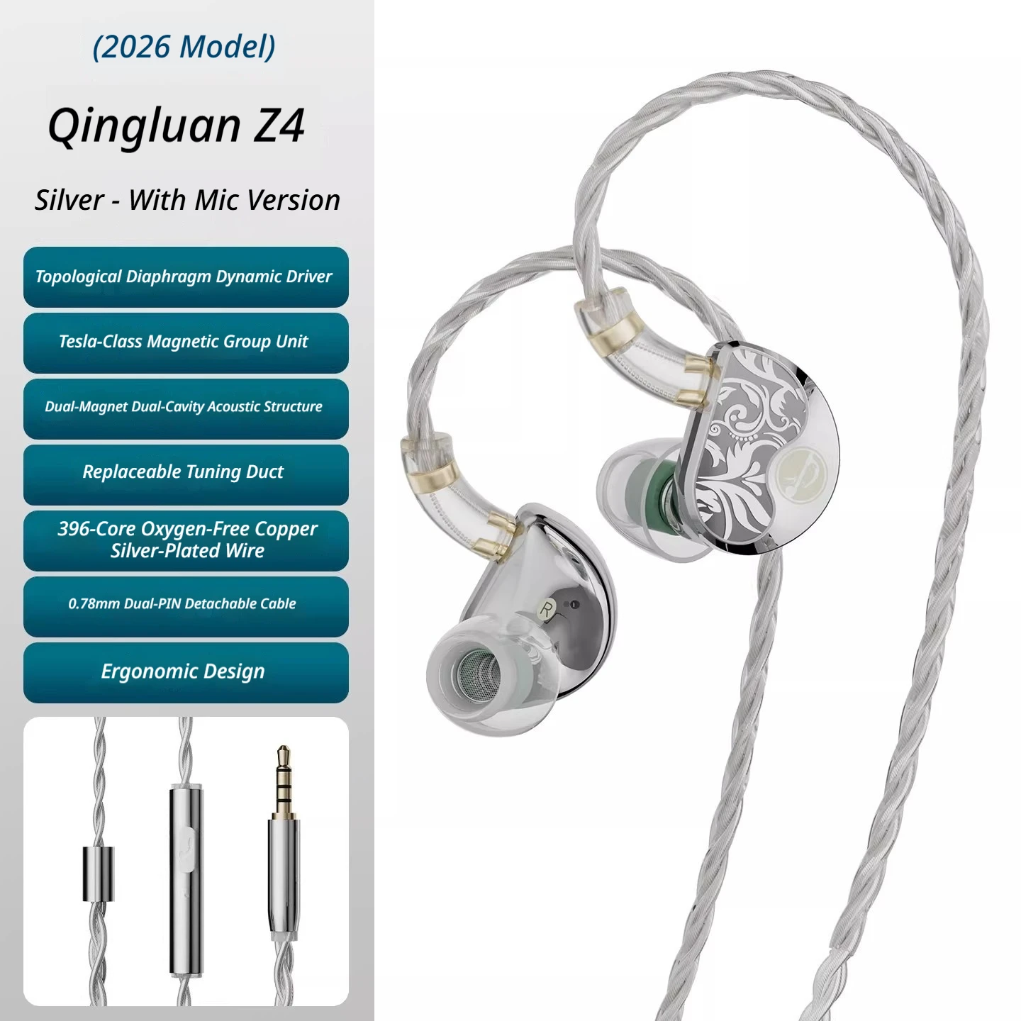 Zhulinniao Qingluan Z4 Oortelefoons Dual-Chamber HiFi Bedrade in-ear gamer-oortelefoons Ergonomie Esthetisch ontwerp Gaming-accessoires