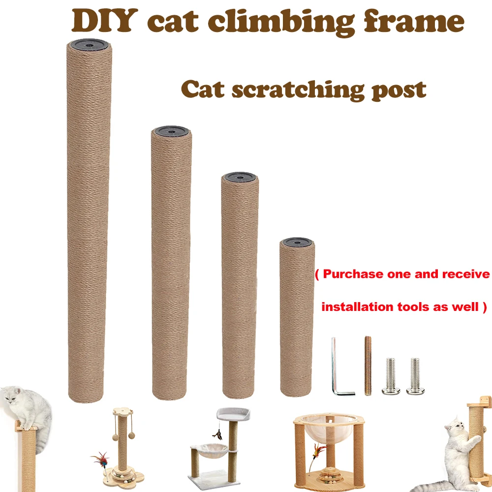 Acessório DIY para arranhador de gatos, adequado para estruturas de escalada para gatos feitas em casa ou para substituir arranhadores de gatos antigos, com instalação.