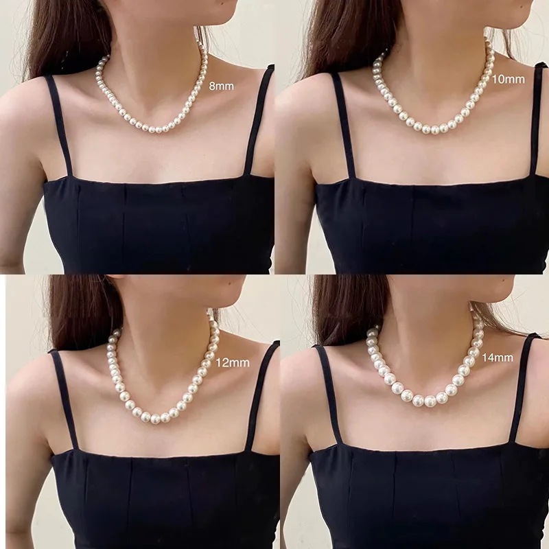 2022 French Vintage Simple Casual Simulated Pearl Beads Heart Pendant Necklace Choker Party Jewelry