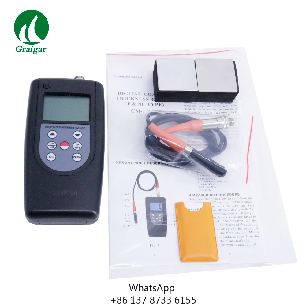 The Coating Thickness Gauge CM-1210A Iron Base Aluminum With Measuring Range 0~2000 Um / 0~80 Mil