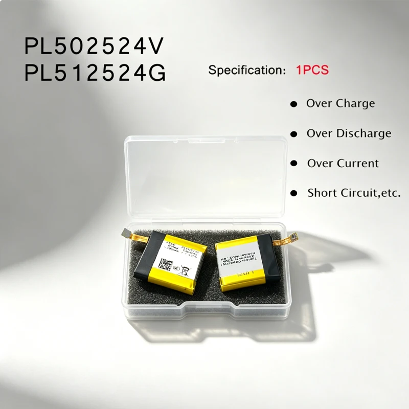 PL512524G 390mAh 3.8v Smartwatch Battery PL502524V for Huami Amazfit T-rex Pro Verge Lite A1918 A1801 A1808 Replacement Batterie