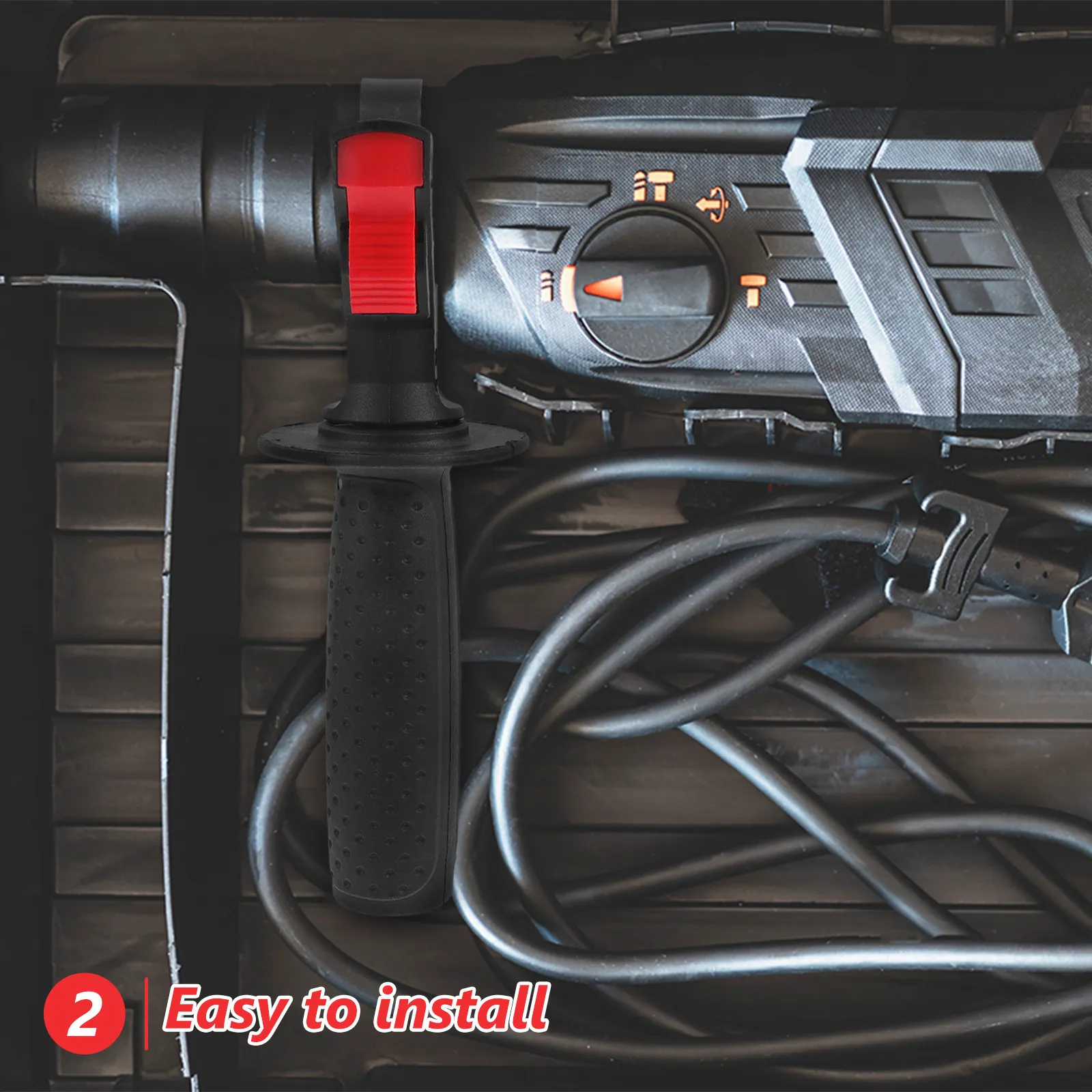 

Эргономичная нескользящая боковая передняя рукоятка для электрического молотка, сменная рукоятка для ударной дрели, прочный вспомогательный аксессуар для электроинструмента