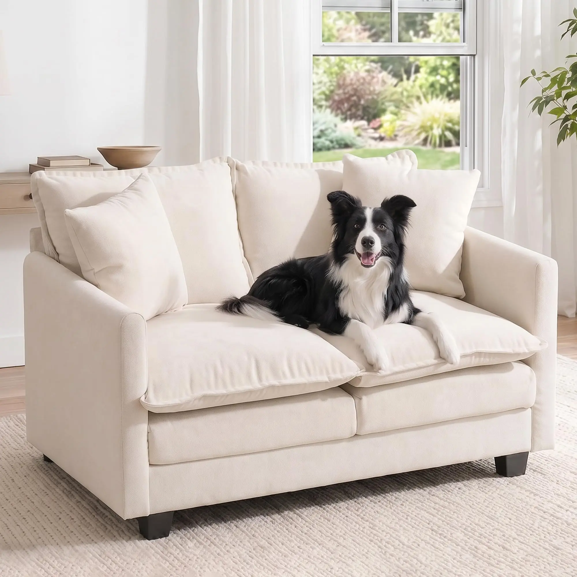 2-Seater Cloud-Like Loveseat Sofa with 27