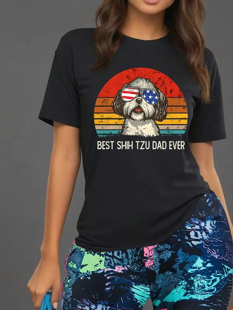 

Cute Dogs Printing Women T Shirts Two Piece Set Fashion Hip Hop Floral Shorts Sets Breathable Soft Summer Shirt Shorts Female