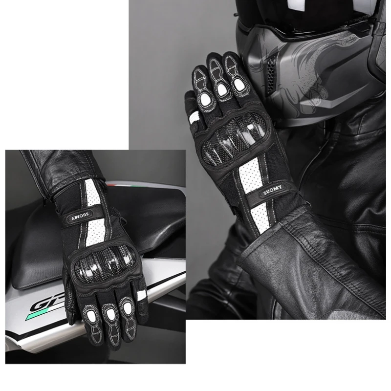 

SUOMY Women Motorcycle Gloves Pink Goatskin Leather Full Finger Lady Scooter E-Bike Cycling Racing Motocross Size XS-2XL
