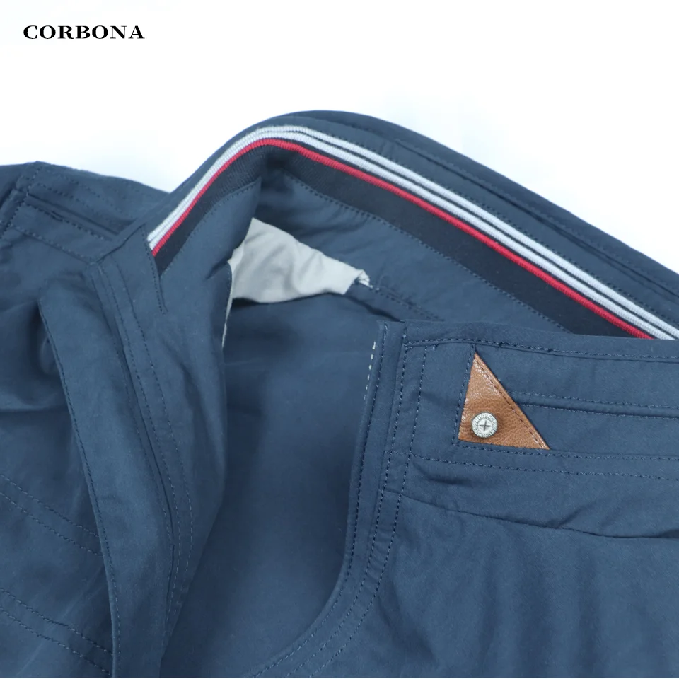 CORBONA 2024 New Men Oversized Windbreaker Jacket Autumn Coat Outdoor Longsleeve Spring Casual Lightweight Navy Blue Warm Parka