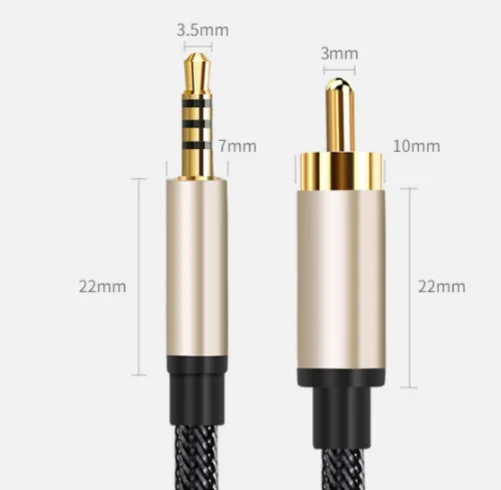 Câble de sortie audio Nicaraudio numérique, éventuelles DIF mâle vers RCA, 3.5mm