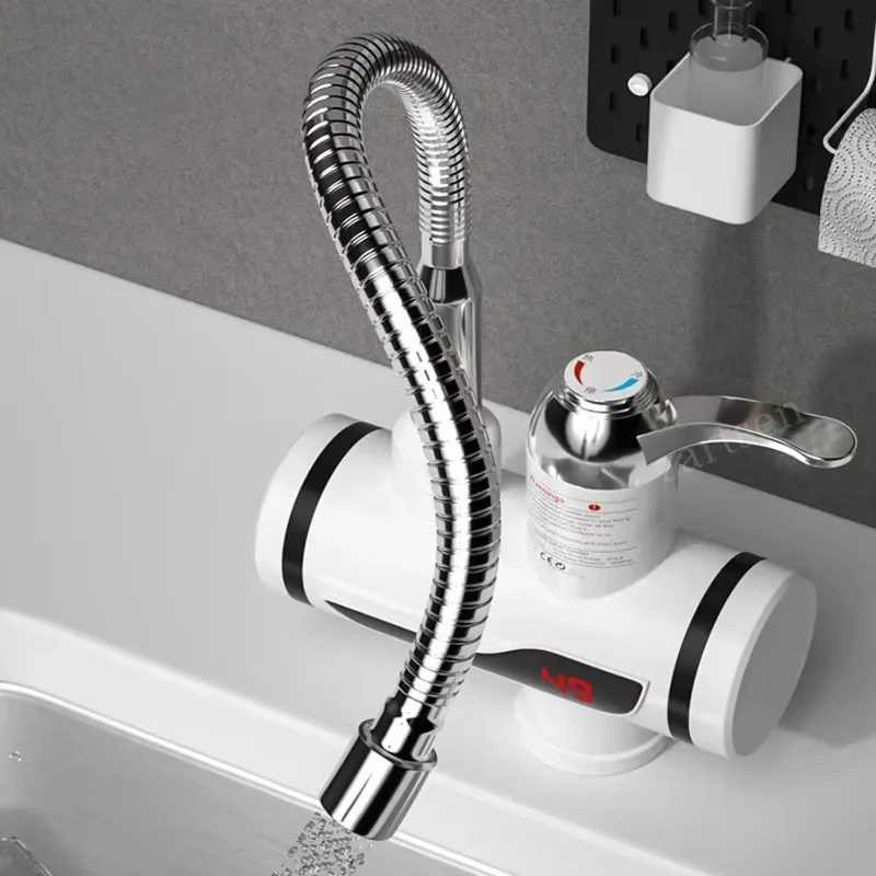3-Second Instant Hot Water Kitchen Faucet with Adjustable Temperature Control - Electric On-Demand Boiling Water Tap for Sink
