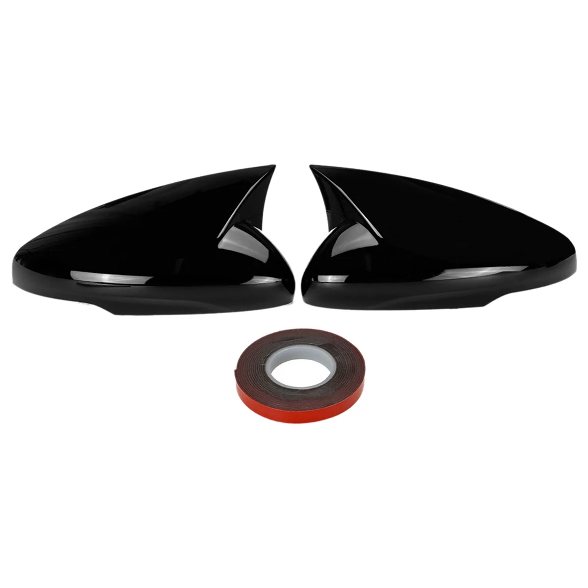 フォード電気自動車用グロスブラックバックミラーハウジング、ホーンカバー改造、マッハ-e 2021-2022、1ペア