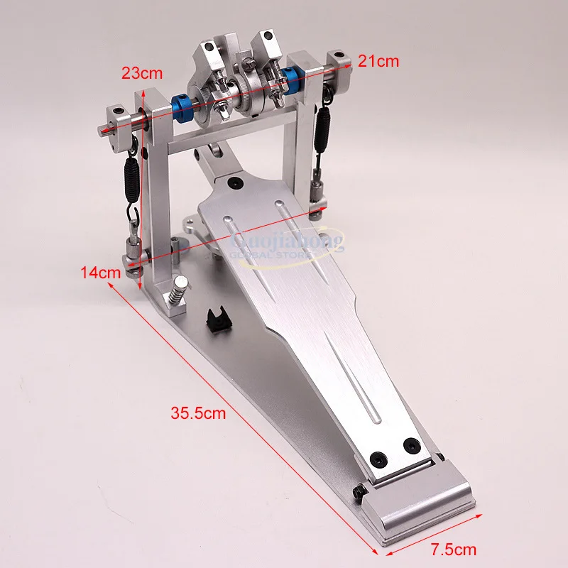 

Серебряная двойная педаль для барабанной установки, двойная педаль для джазовых барабанов, педаль для тренировок, аксессуары для ударных инструментов