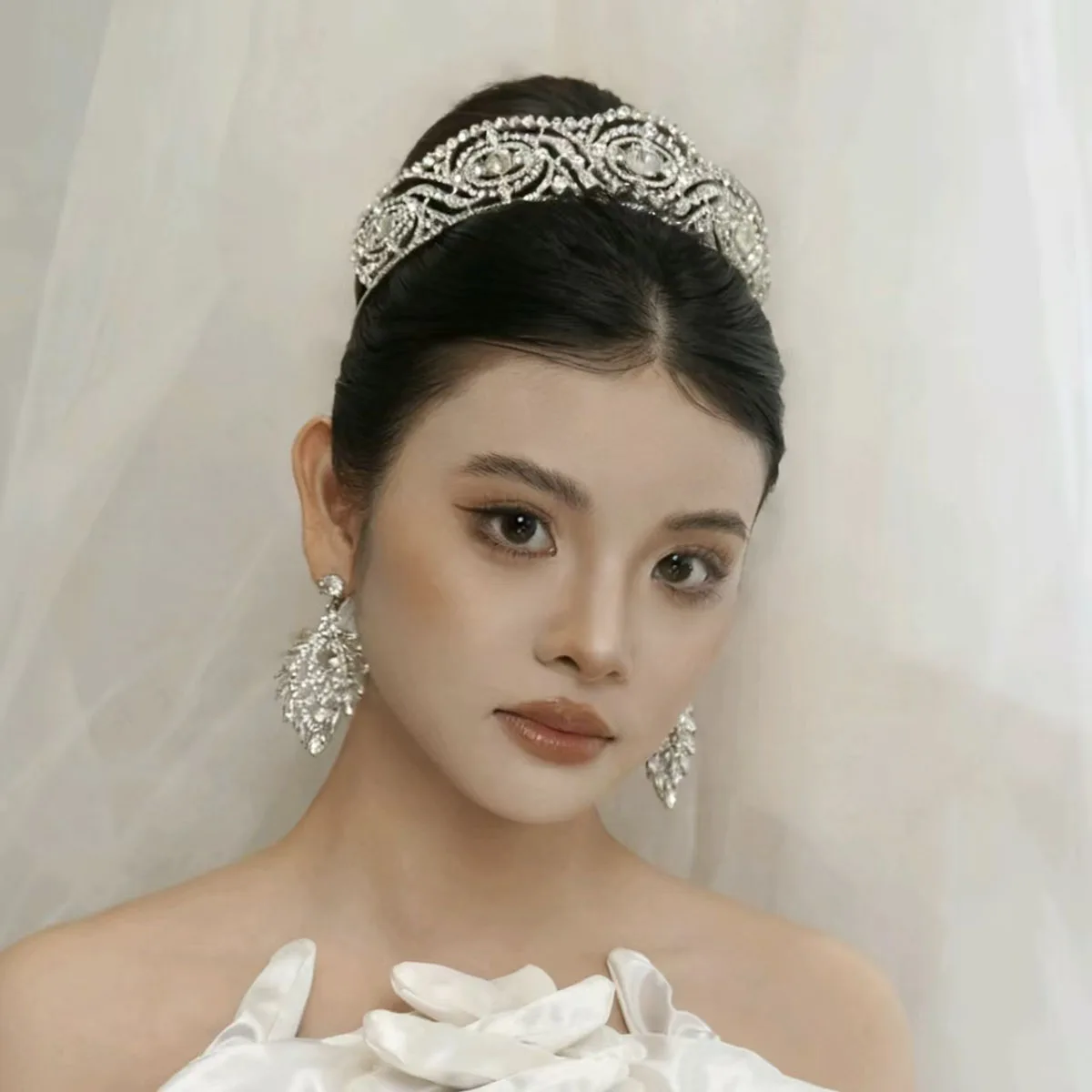 European Retro Spanish Royal Hair Crown Princess Rhinestones Bridal Wedding Tiaras Ball Birthday Party Headwear