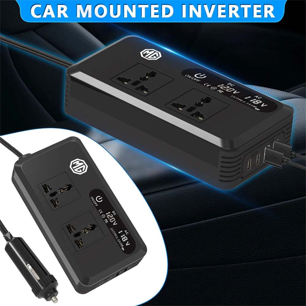 

Автомобильный инвертор 200 Вт, адаптер USB для быстрой зарядки типа C, розетка европейского стандарта для Morris MG HS EHS Phev ZS MG3 MG5 MG6 MG7 ZR RX5 ZT RX8