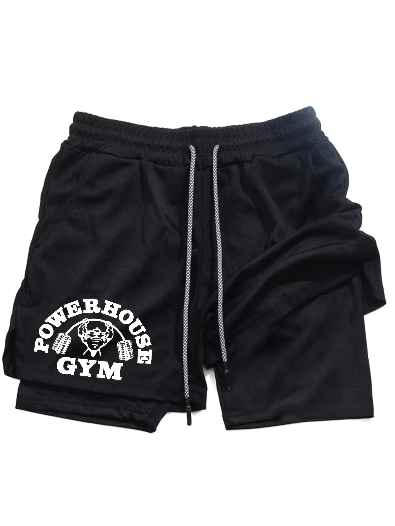 

Мужские шорты для бега 2-в-1 с карманом для телефона | Быстросохнущие двухслойные шорты для тренировок и тренировок, спортивная спортивная одежда ZY0045