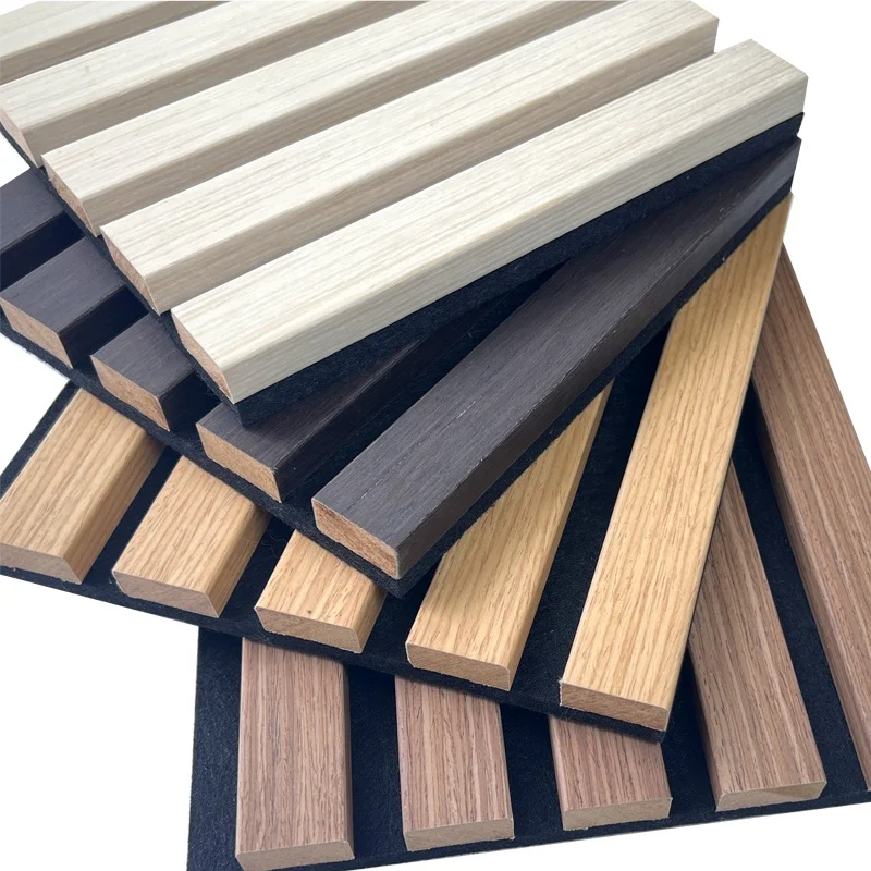 Indoor Wood Akustikpanel Sound Proof Board Oak Veneer Slat Wall Acoustic Panel Wand Panelen Akoestische Panelen